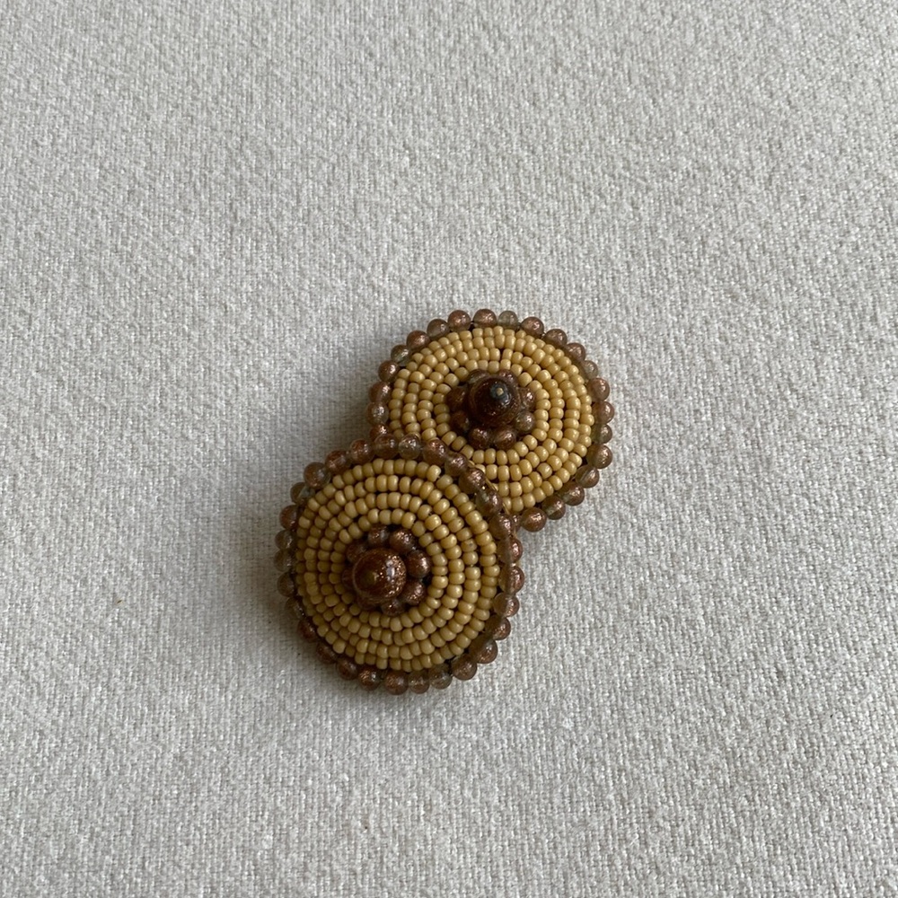 Beaded clip on earrings.
